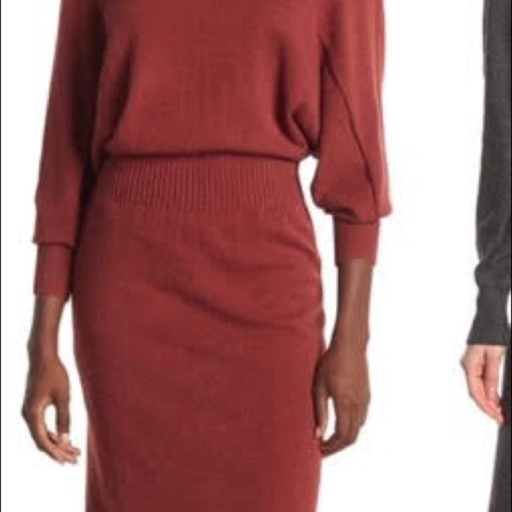 Rust Knit Sweater Dress. Size medium.